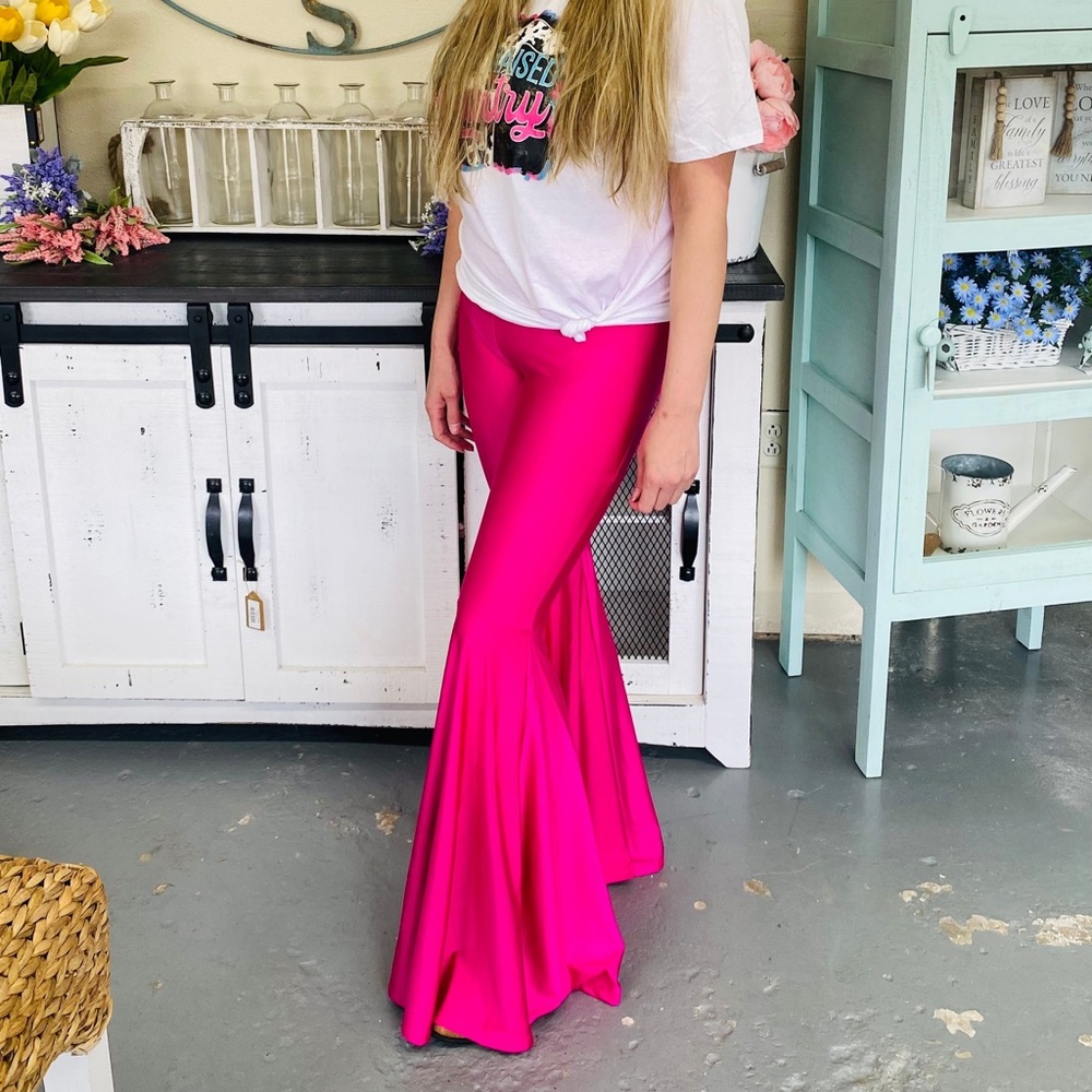 Solid Bell Bottom Flare Pants